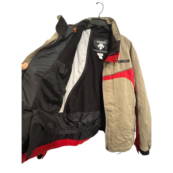 Vintage Descente Functional Sports Jacket Mens M Beige/Red Full Zip Winter Ski C - Picture 6 of 10